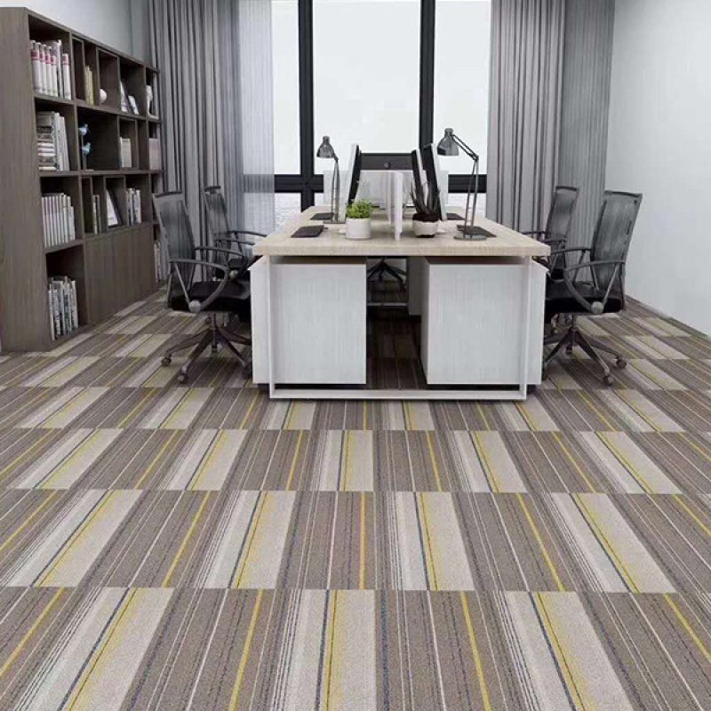 High quality fireproof PVC backing commercial office floor woolen gray carpet tiles 50X50-164