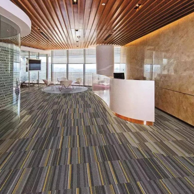 High quality fireproof PVC backing commercial office floor woolen gray carpet tiles 50X50-161