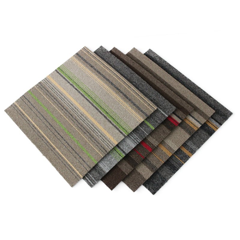 High quality fireproof PVC backing commercial office floor woolen gray carpet tiles 50X50-158