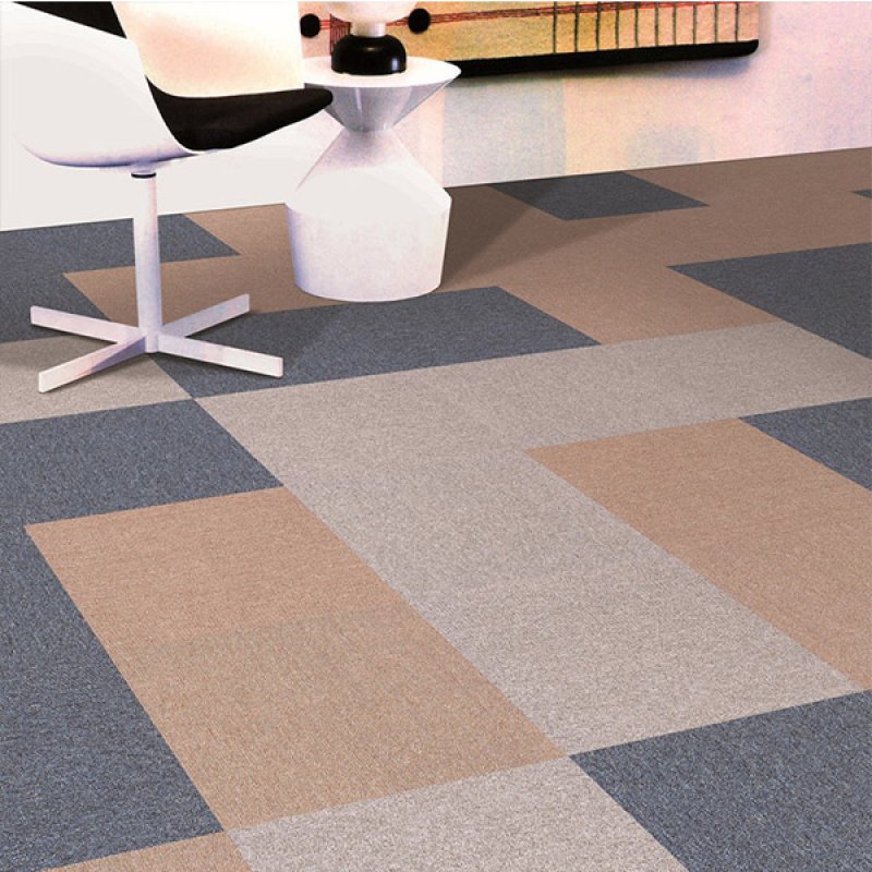 Luxury Interlocking Flooring PP Square Commercial Office Carpet Tiles 50x50CM-363