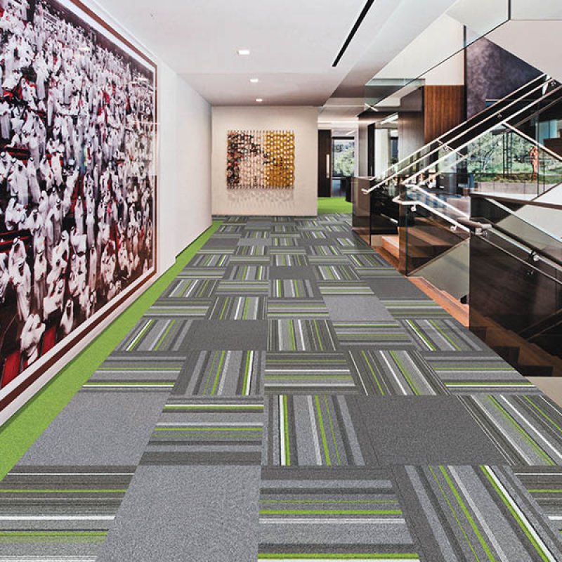 High quality fireproof PVC backing commercial office floor woolen gray carpet tiles 50X50-162