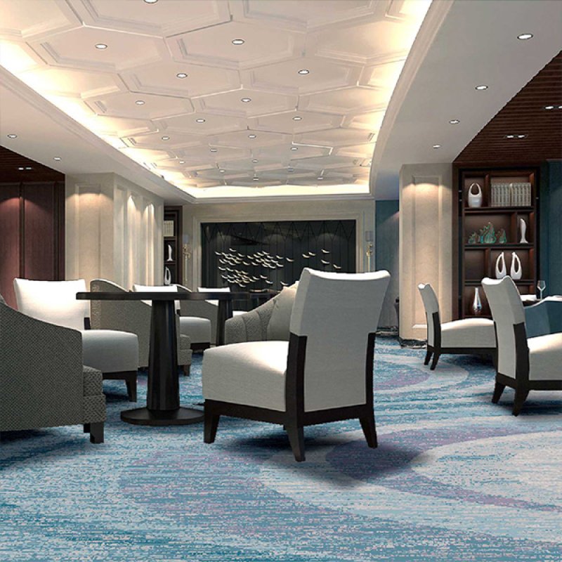 B1 Fireproof Carpet 80% Wool 20% Nylon Axminster Carpet Wall To Wall Hotel Corridor Carpet-484