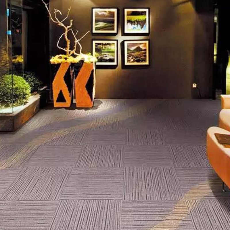 Commercial office waterproof nylon fireproof PVC backing removable carpet tiles 50x50cm-611