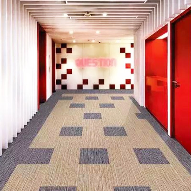 Commercial office waterproof nylon fireproof PVC backing removable carpet tiles 50x50cm-612