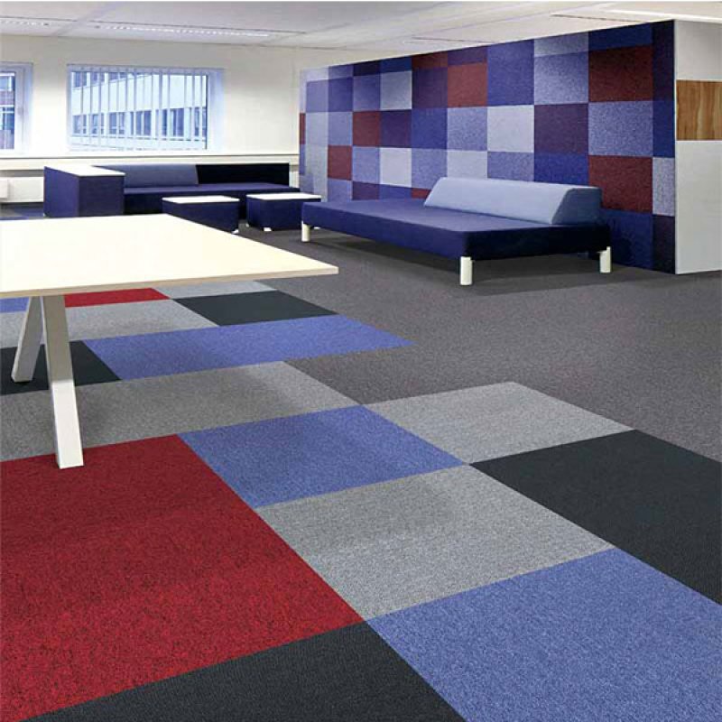 Comercial use carpet tiles 50x50 PVC backing fireproof office carpet tiles-1129