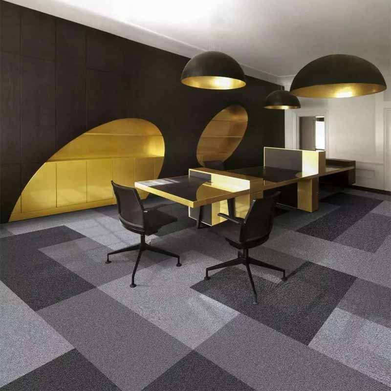 Removable interlocking rubber backing commercial hotel office  nylon carpet tiles 50x50-1371