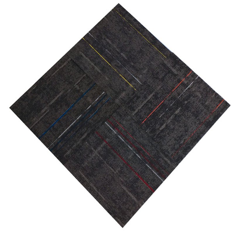 Hot sale PVC simple stripes fireproof removable sound insulation non-slip office carpet tiles-1229